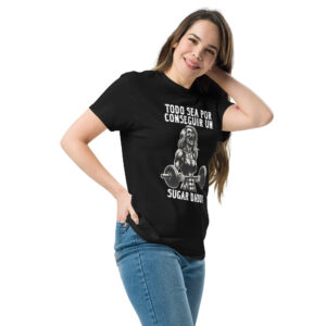 calacas chidas gym meme camiseta negra mujer
