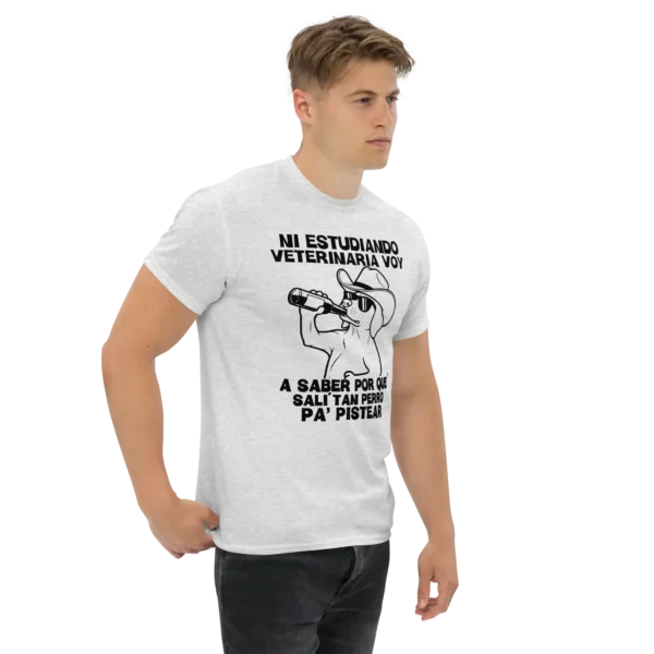 Ni Estudiando Veterinaria Meme Playera de Humor Borracho Camiseta para Hombre - Imagen 4