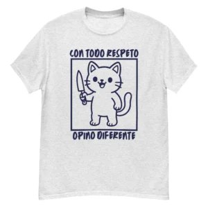 Playera blanca gato tierno meme