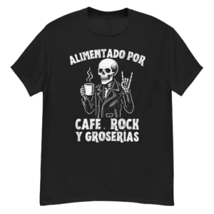 playera negra calavera rockera