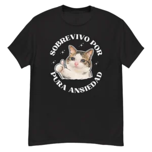 playera negra sobrevivo por pura ansiedad
