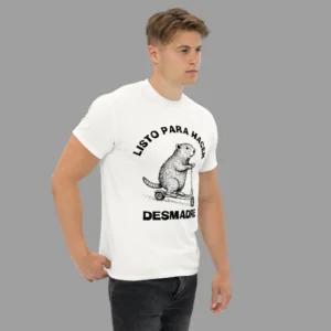 playera blanca marmota meme hombre 02