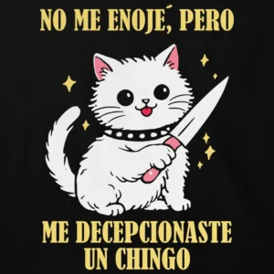 playera gato con cuchillo meme