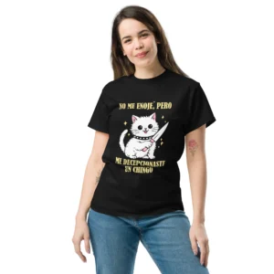 playera gato con cuchillo meme mujer