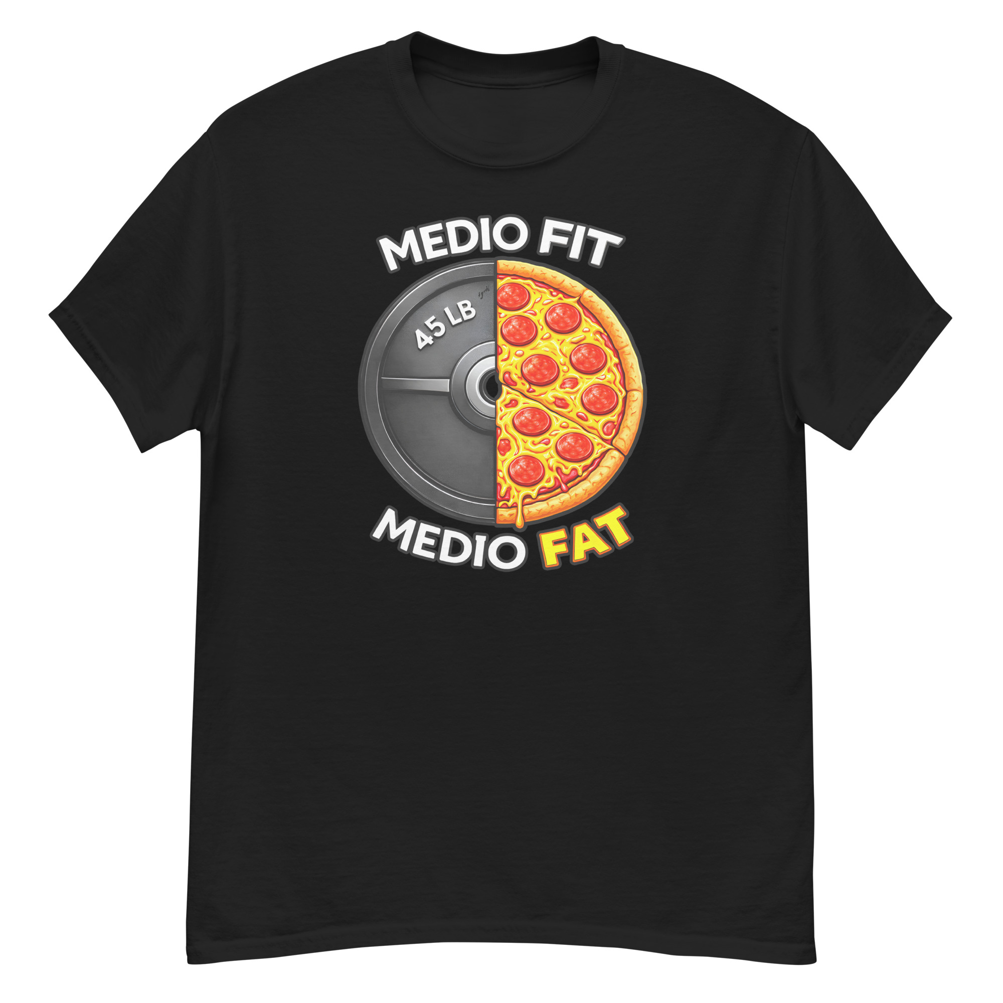Playera Memes de Gym Medio Fit Medio Fat - Imagen 2