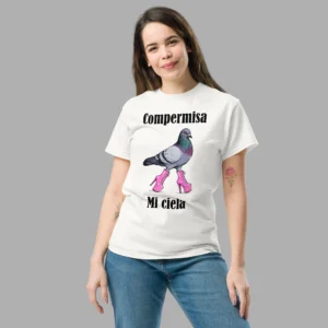 playera paloma compermisa meme mujer